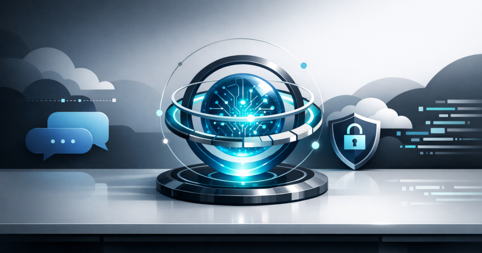 Yapay zekâ erişim katmanlarını simgeleyen modern soyut illüstrasyon