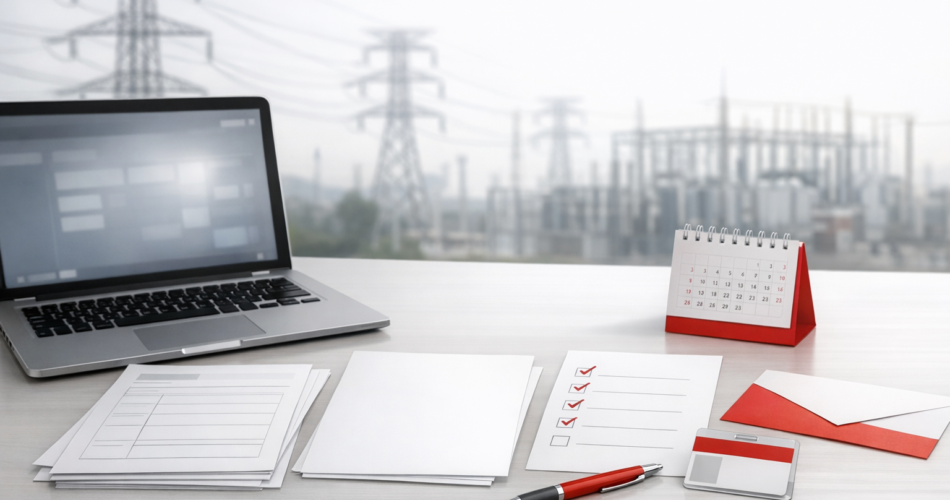 Dizüstü bilgisayar ve başvuru evraklarıyla işçi alımı başvurusu temalı illüstrasyon