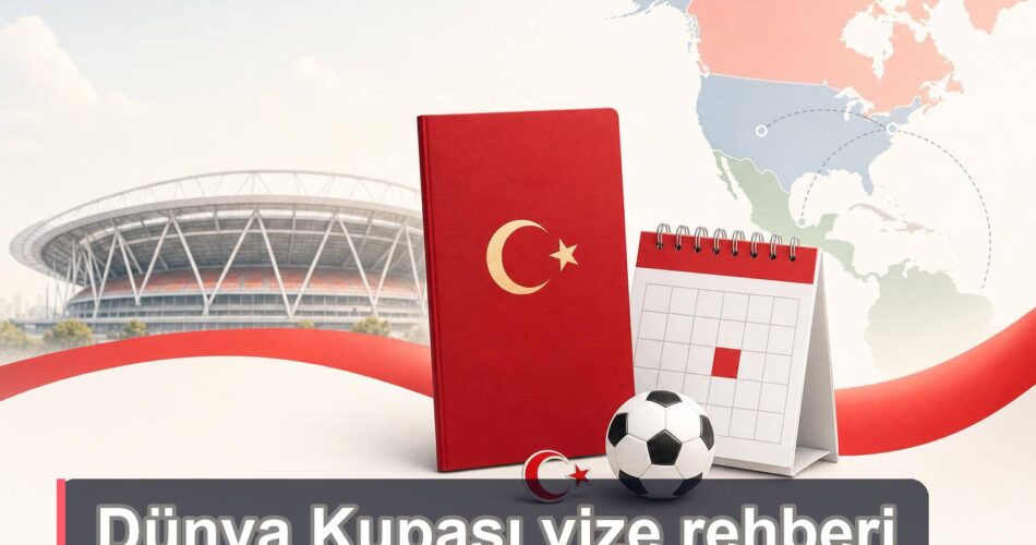 Dünya Kupası 2026 İçin ABD, Kanada ve Meksika Vizesi: Türk Taraftar Kontrol Listesi 1 Pasaport, takvim ve stadyumla hazırlanan Dünya Kupası 2026 vize rehberi görseli