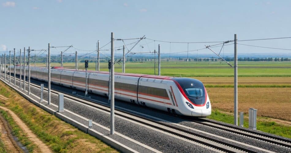 Halkalı-Kapıkule Hızlı Tren Projesi’nde test sürüşleri başladı 1 Yeni demiryolu hattında test sürüşü yapan yüksek hızlı tren.
