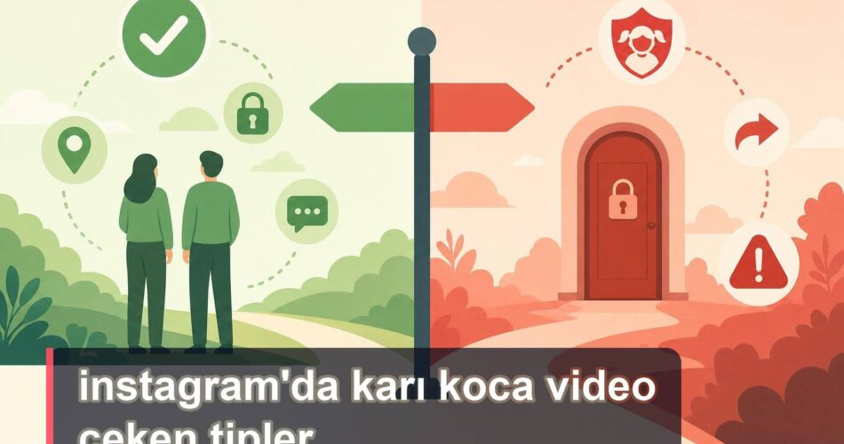 Çift videolarında paylaşılabilir ve mahrem içerik ayrımını gösteren iki sütunlu karar şeması.