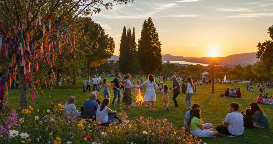 Kültürpark’ta Hıdırellez kutlamasını temsil eden bahar sahnesi
