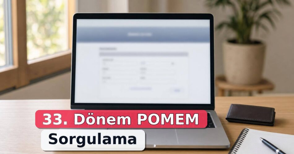 33. Dönem POMEM giriş sınavı sonuçları açıklandı 1 Dizüstü bilgisayarda POMEM sonuç sorgulamasını kontrol eden aday masası