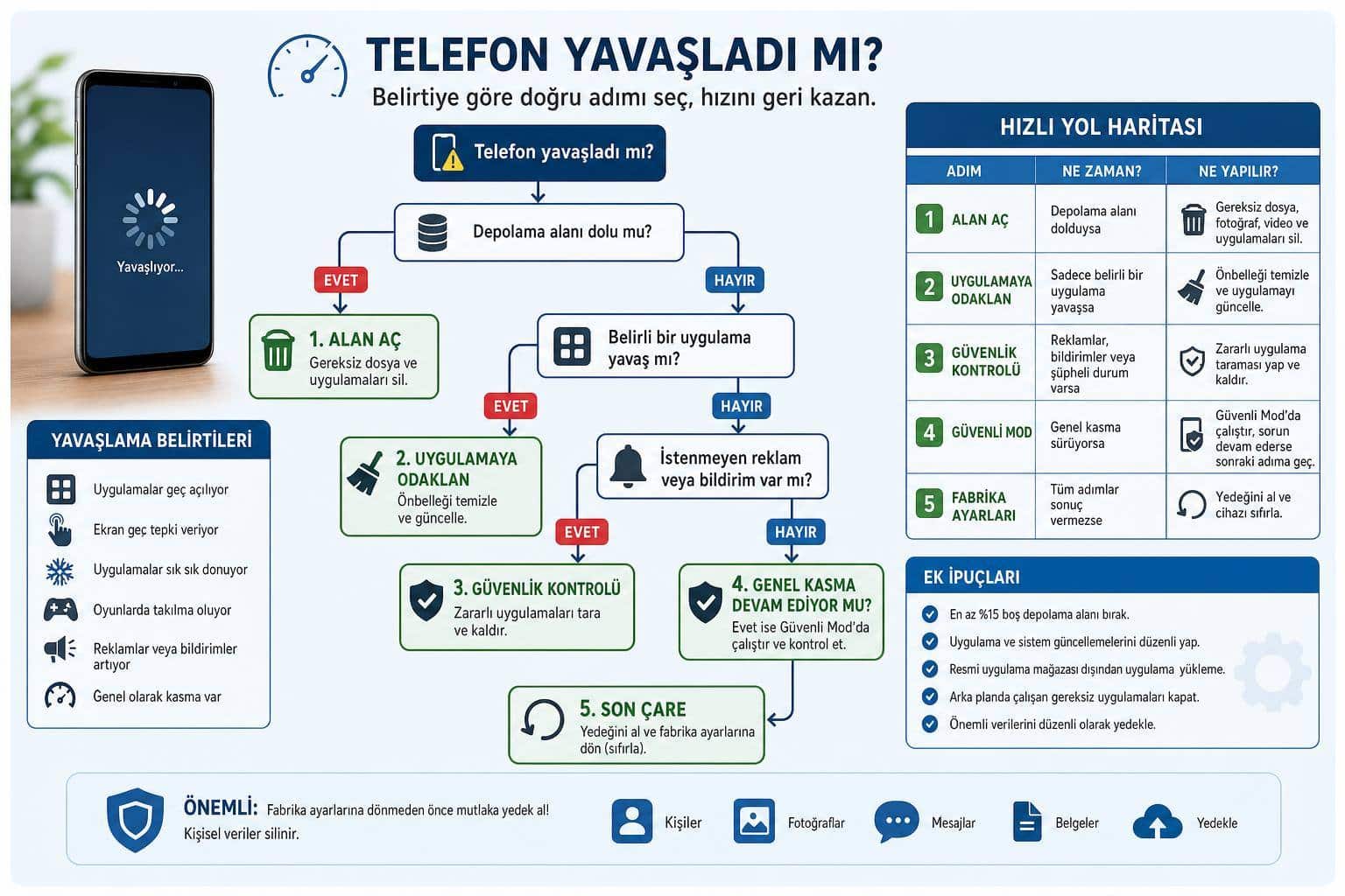 android telefon hızlandırma hakkında görsel özet