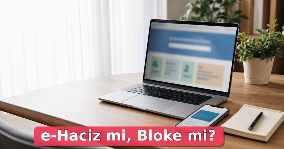 Dizüstü bilgisayar ve telefonla e-haciz ve banka blokesi kontrolü yapılan masaüstü sahnesi