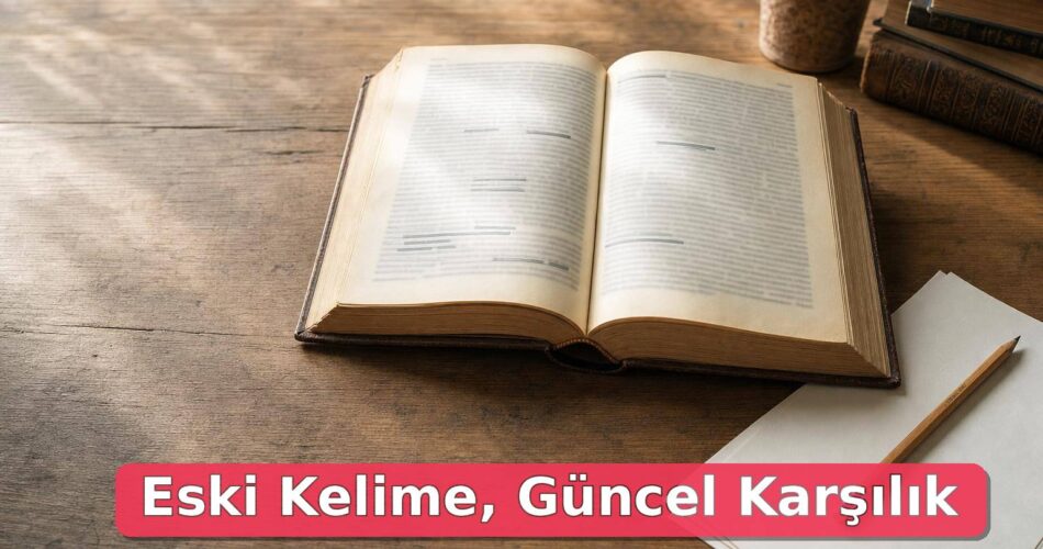 Artık Pek Kullanılmayan Kelimeler: Anlamları ve Günümüzdeki Karşılıkları 1 Eski bir sözlük ve yanında kurşun kalem bulunan sade çalışma masası.
