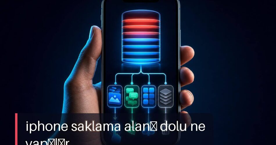 iPhone Saklama Alanı Doluysa Ne Yapılır? Fotoğraf, WhatsApp, Sistem Verileri ve iCloud Çözümleri 1 iPhone saklama alanı dolu ne yapılır sorusu için dört adımlı karar ağacı görseli.