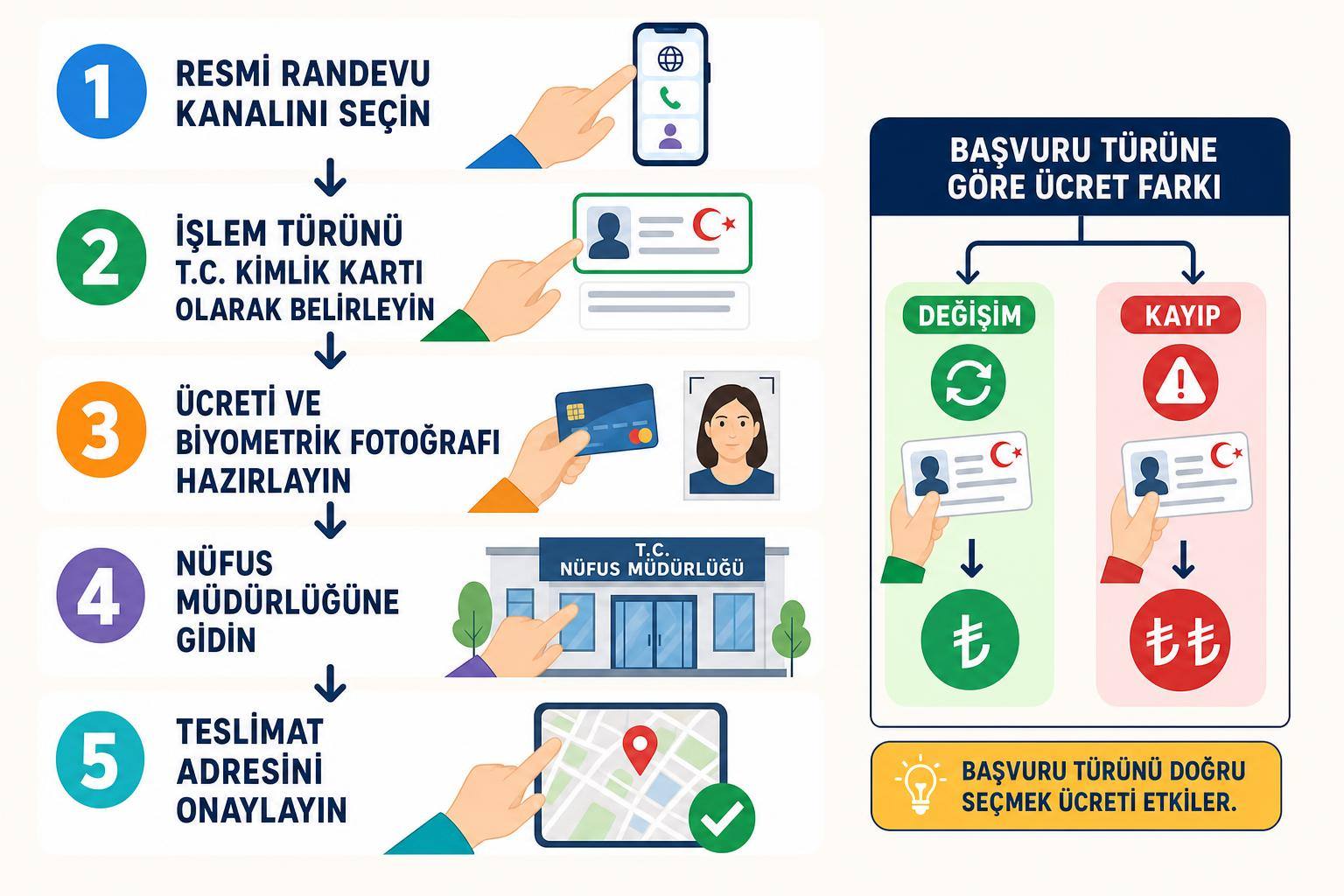 Kimlik Yenileme Randevusu Nasıl Alınır? Nüfus Müdürlüğü Başvuru ve Belge Rehberi 2 Kimlik Yenileme Randevusu Nasıl Alınır? Nüfus Müdürlüğü Başvuru ve Belge Rehberi adım şeması