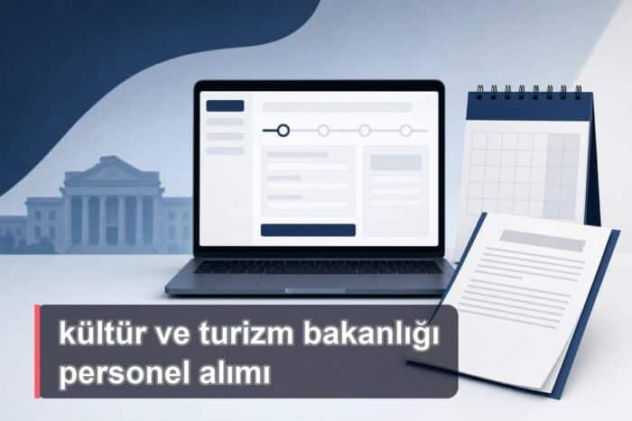 Kamu personel alımı başvurusu için takvim ve çevrim içi başvuru ekranını gösteren sade haber görseli