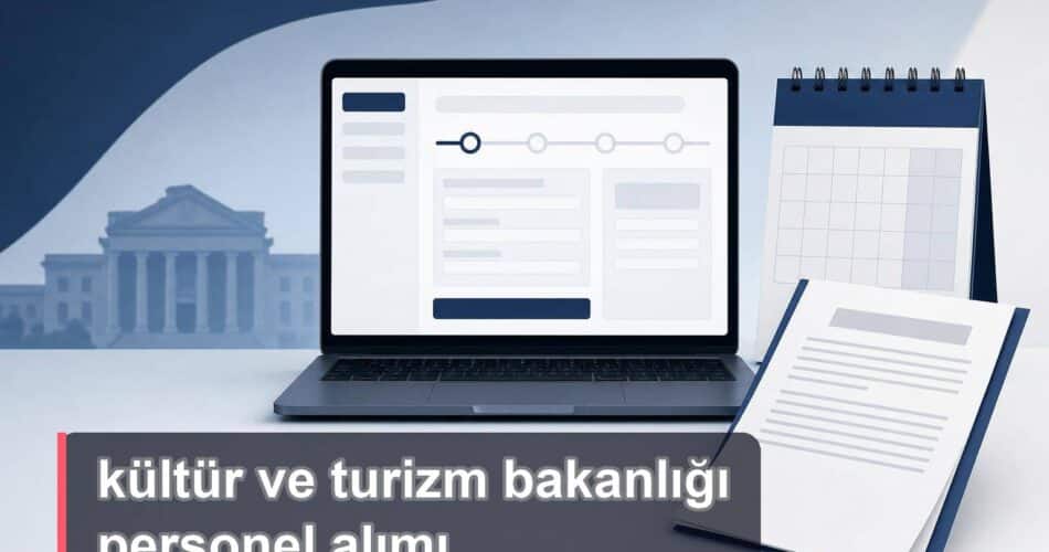 Kamu personel alımı başvurusu için takvim ve çevrim içi başvuru ekranını gösteren sade haber görseli