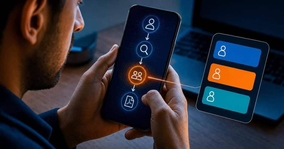 e-Devlet’ten sgk hizmet dökümü e devlet işlemini telefonda kontrol eden kişi ve barkodlu belge indirme anı.