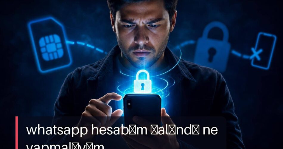 WhatsApp Hesabım Çalındı Ne Yapmalıyım? Geri Alma, Kod Dolandırıcılığı ve Güvenlik Adımları 1 WhatsApp hesabım çalındı ne yapmalıyım diye düşünen bir kişi, telefonda kurtarma ve güvenlik adımlarını kontrol ediyor.