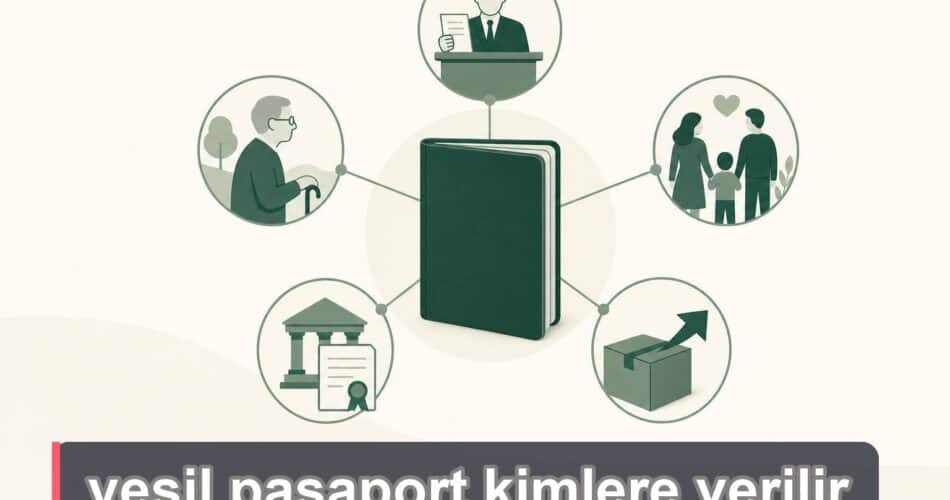Yeşil pasaport hak sahipliği gruplarını temsil eden sade şema