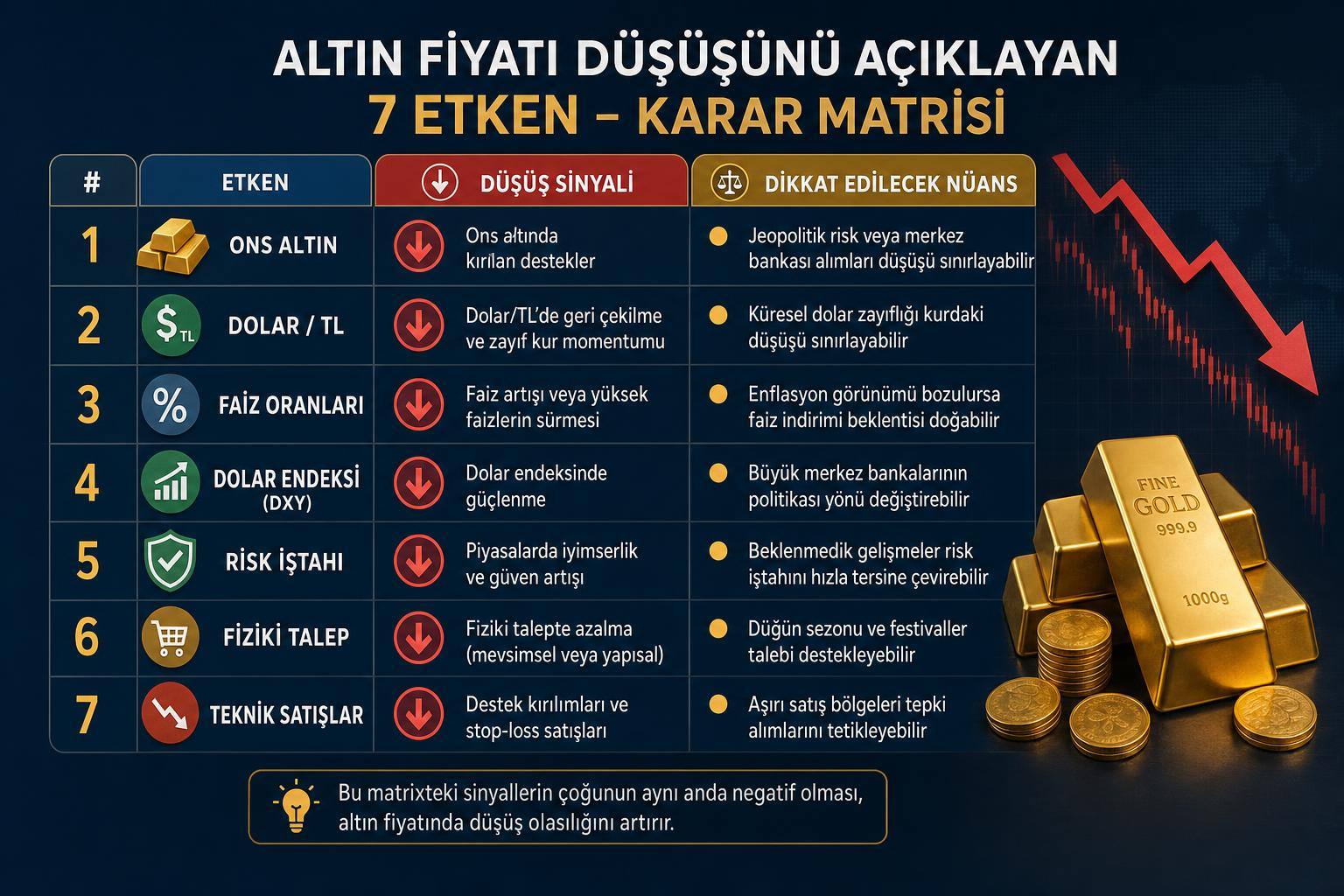 altın fiyatı neden düşer hakkında görsel özet