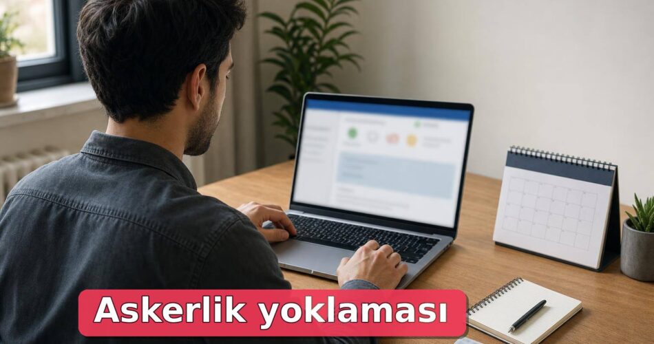 Askerlik Yoklaması Nasıl Yapılır? e-Devlet, Aile Hekimi Muayenesi ve Tecil Kontrolü 1 Dizüstü bilgisayarda askerlik yoklaması başvurusunu kontrol eden genç kişi