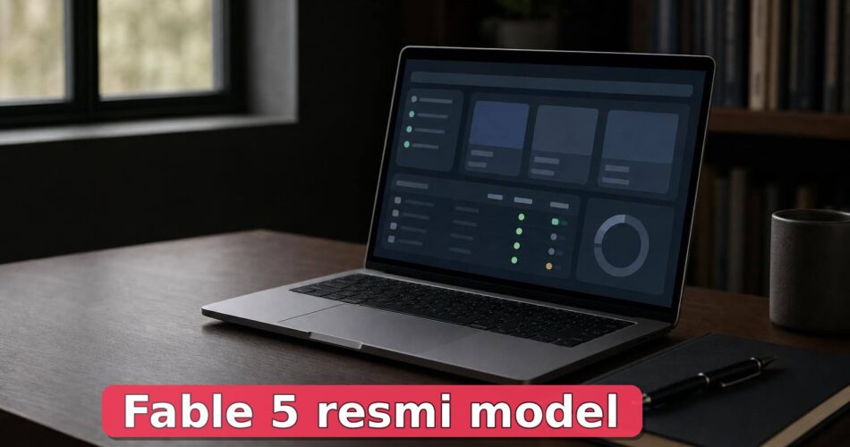 Claude Fable 5 Nedir? Anthropic’in Yeni Model İddiası, Mythos Farkı ve Kullanım Alanları 1 Dizüstü bilgisayarda yapay zeka modeli araştırmasını gösteren sade çalışma masası.