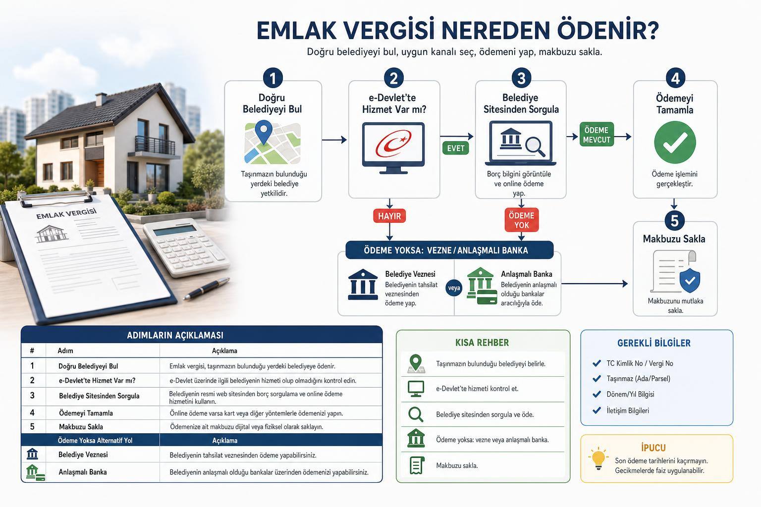 emlak vergisi nasıl ödenir hakkında görsel özet