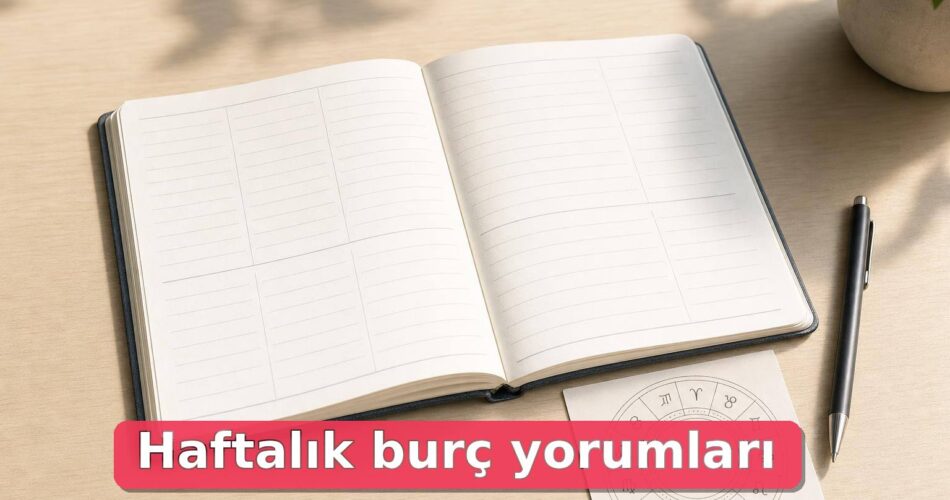 Haftalık Burç Yorumları Nedir, Nasıl Okunur? 1 Açık haftalık planlayıcı, kalem ve burç çemberi çizimli not kartı