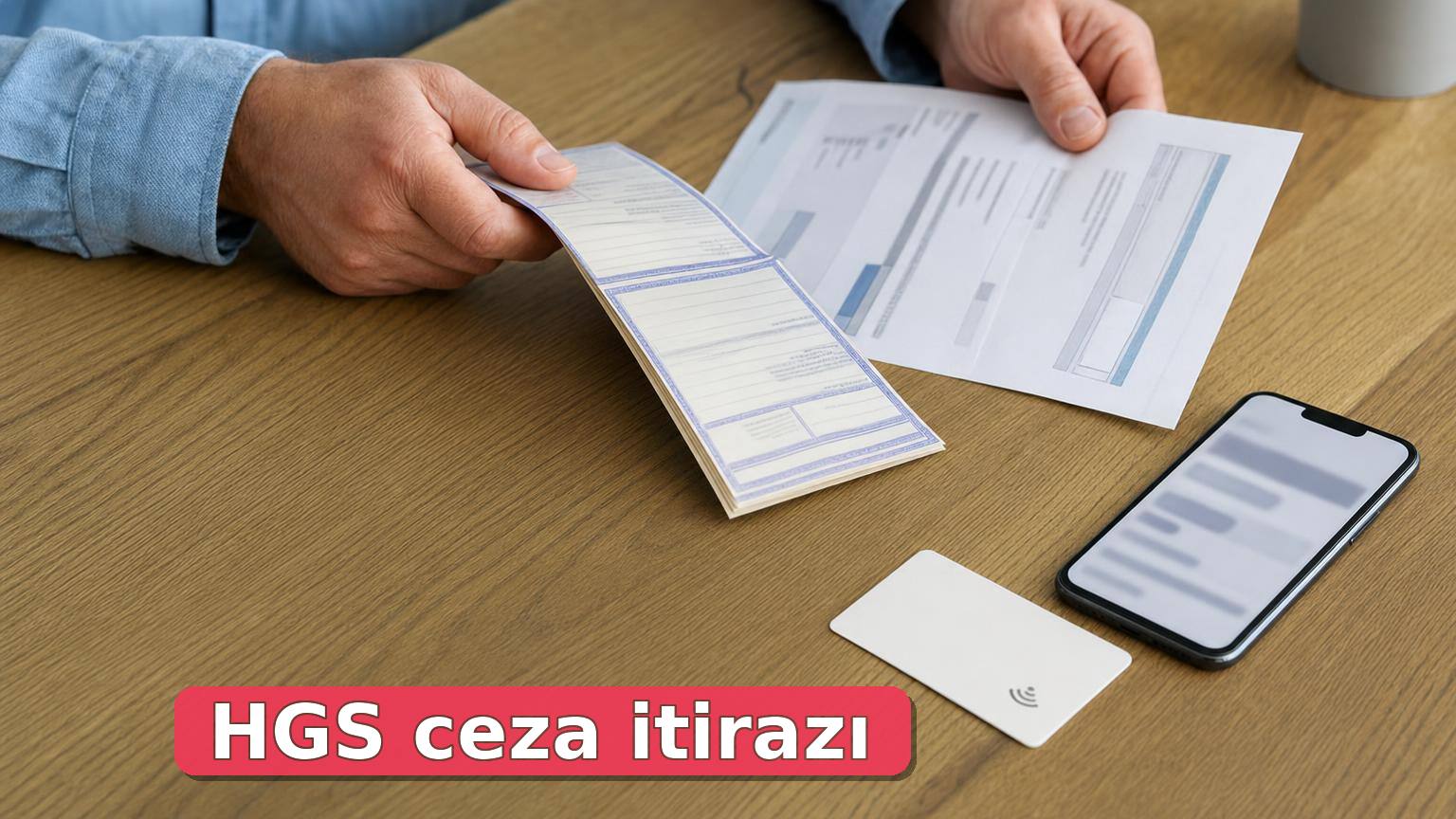 HGS ceza itirazı için ruhsat, dekont ve telefonla belge kontrolü yapılan masa
