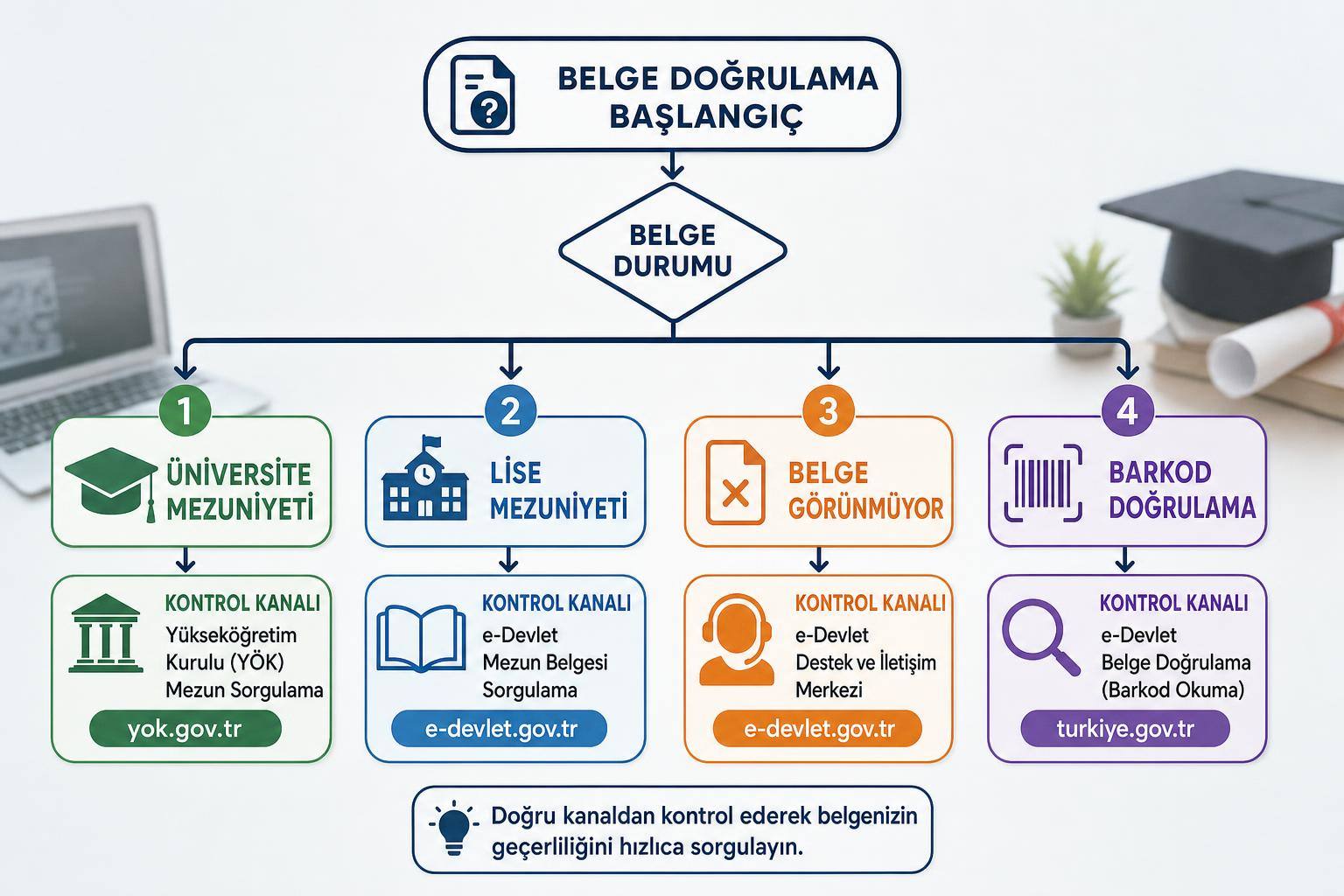Mezuniyet Belgesi e-Devlet’ten Nasıl Alınır? Diploma Yerine Geçer mi, Barkod Nasıl Doğrulanır? 2 mezuniyet belgesi e devlet nasıl alınır hakkında görsel özet