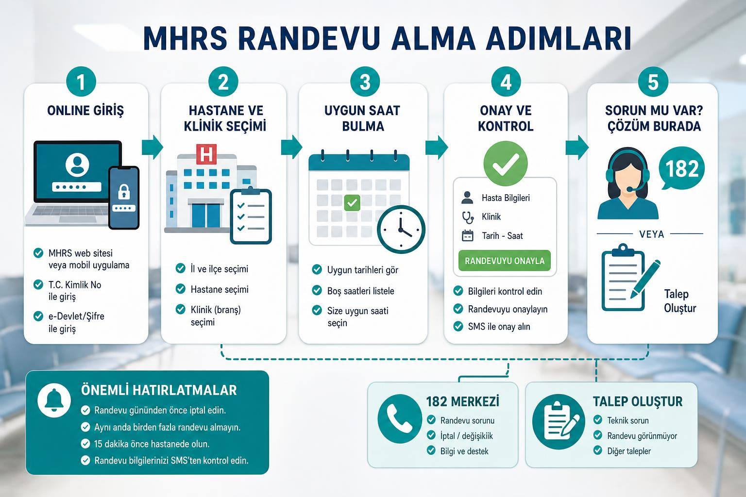 mhrs randevu nasıl alınır hakkında görsel özet