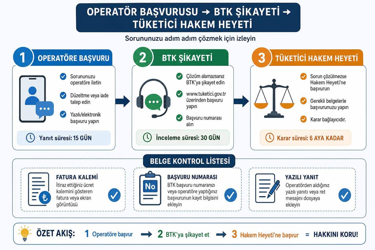 telefon faturası itirazı nasıl yapılır hakkında görsel özet