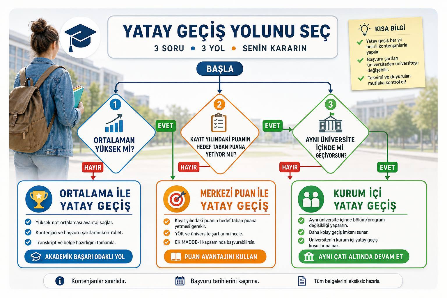Yatay Geçiş Başvurusu Nasıl Yapılır? Ortalama, Merkezi Puan ve Belge Kontrol Rehberi 2 yatay geçiş nasıl yapılır hakkında görsel özet