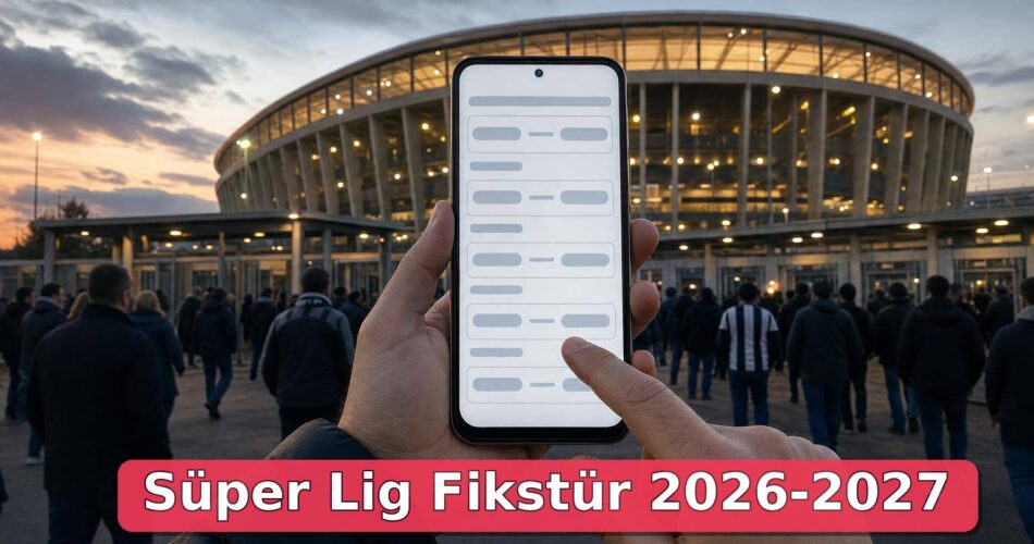 2026-2027 Süper Lig Fikstürü Nasıl Takip Edilir? İlk Hafta Maçları ve Resmî Kaynak 1 Stadyum girişinde telefondan futbol fikstürü kontrol eden taraftar