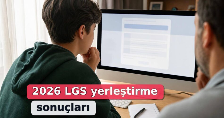 LGS Yerleştirme Sonuçları Açıklandı 1 Öğrenci ve velinin bilgisayarda LGS yerleştirme sonuçlarını kontrol ettiği sahne
