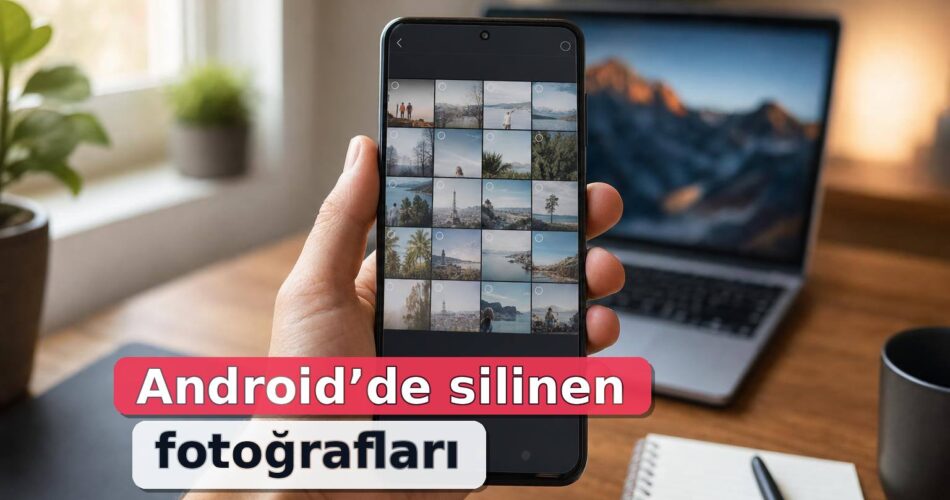 Android’de Silinen Fotoğrafları Geri Getirme: Galeri, Google Fotoğraflar ve Çöp Kutusu Rehberi 1 Android telefonda silinen fotoğraflar için çöp kutusu görünümünü kontrol eden kullanıcı