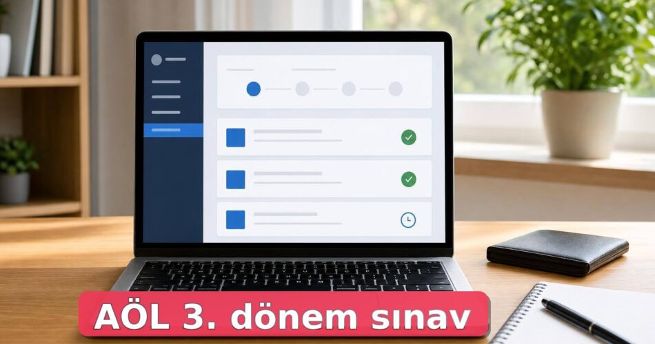 AÖL 3. Dönem Sınav Sonuçları Nasıl Sorgulanır? Öğrenci Giriş Ekranı Rehberi 1 AÖL 3. dönem sınav sonuçlarını sorgulama adımlarını gösteren markasız öğrenci portalı ekranı