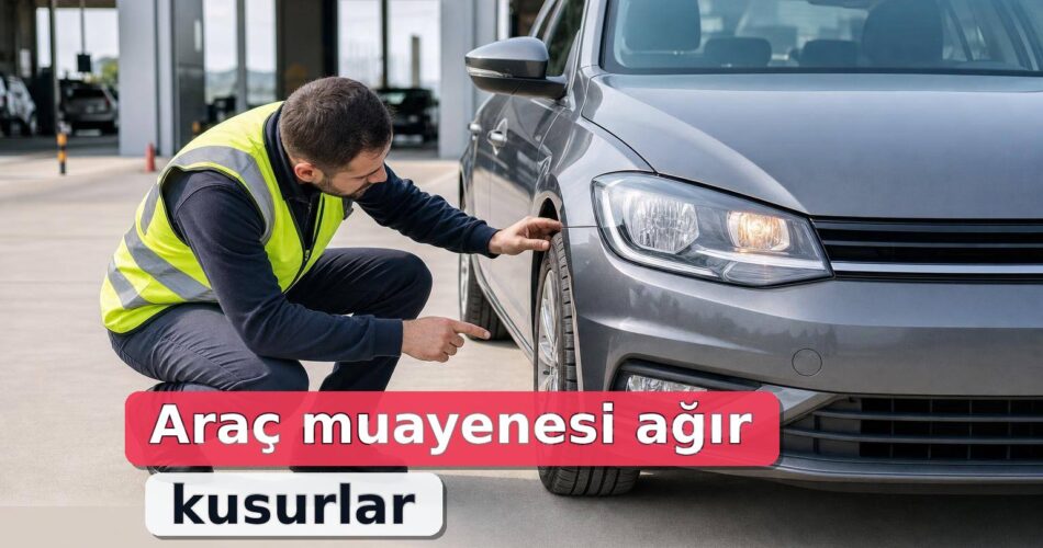 Araç Muayenesinde Ağır Kusurlar Nelerdir? TÜVTÜRK Öncesi Kontrol Listesi 1 Teknik personelin araç muayenesi öncesi otomobilin lastik ve farlarını kontrol etmesi