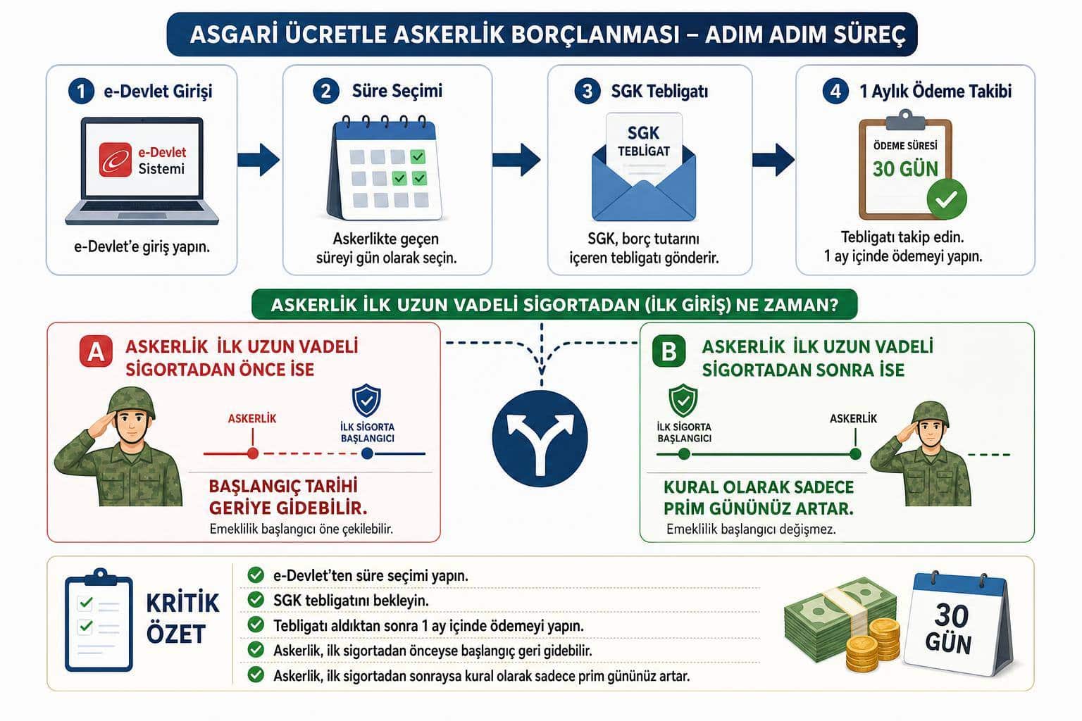 askerlik borçlanması nasıl yapılır hakkında görsel özet