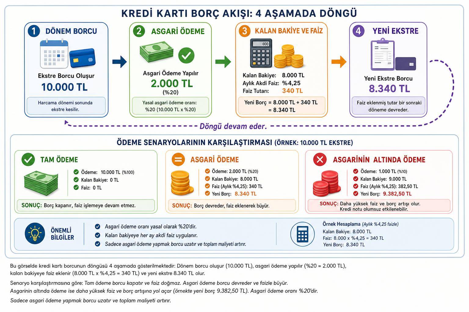 Kredi Kartı Asgari Ödeme Yapılırsa Ne Olur? Faiz, Limit ve Borç Döngüsü Rehberi 2 kredi kartı asgari ödeme yapılırsa ne olur hakkında görsel özet