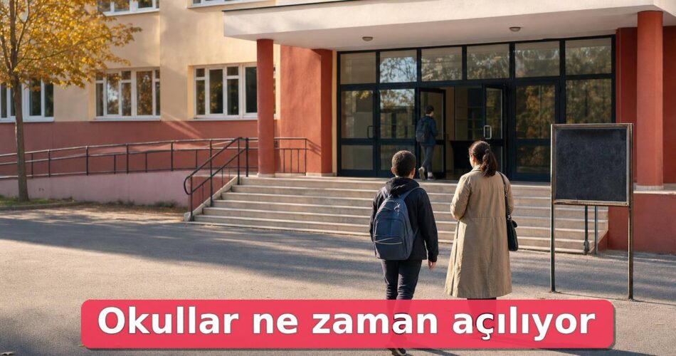 MEB 2026-2027 Eğitim Öğretim Yılı Takvimini Açıkladı: Okullar 14 Eylül’de Açılacak 1 2026-2027 eğitim yılı öncesinde bir Türkiye devlet okulunun girişinde öğrenci ve veli