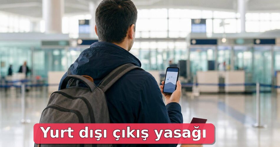 Yurt Dışı Çıkış Yasağı Nasıl Sorgulanır? UYAP, Mahkeme Kararı ve Havalimanı Öncesi Kontrol Rehberi 1 Havalimanında pasaport ve telefonla yurt dışı çıkış yasağı kontrolü yapan yolcu