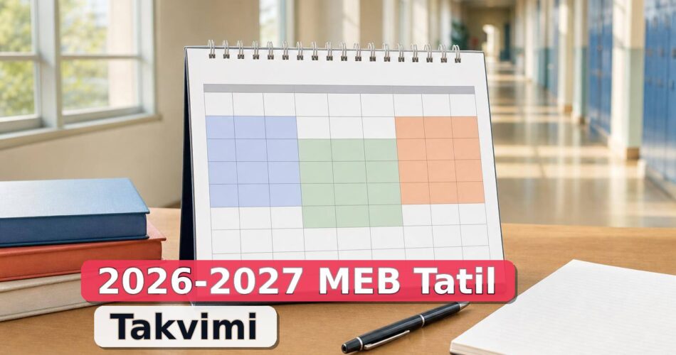 2026-2027 MEB Ara Tatil ve Yarıyıl Tatili Tarihleri 1 2026-2027 MEB ara tatil ve yarıyıl tatili dönemlerini simgeleyen işaretli akademik takvim