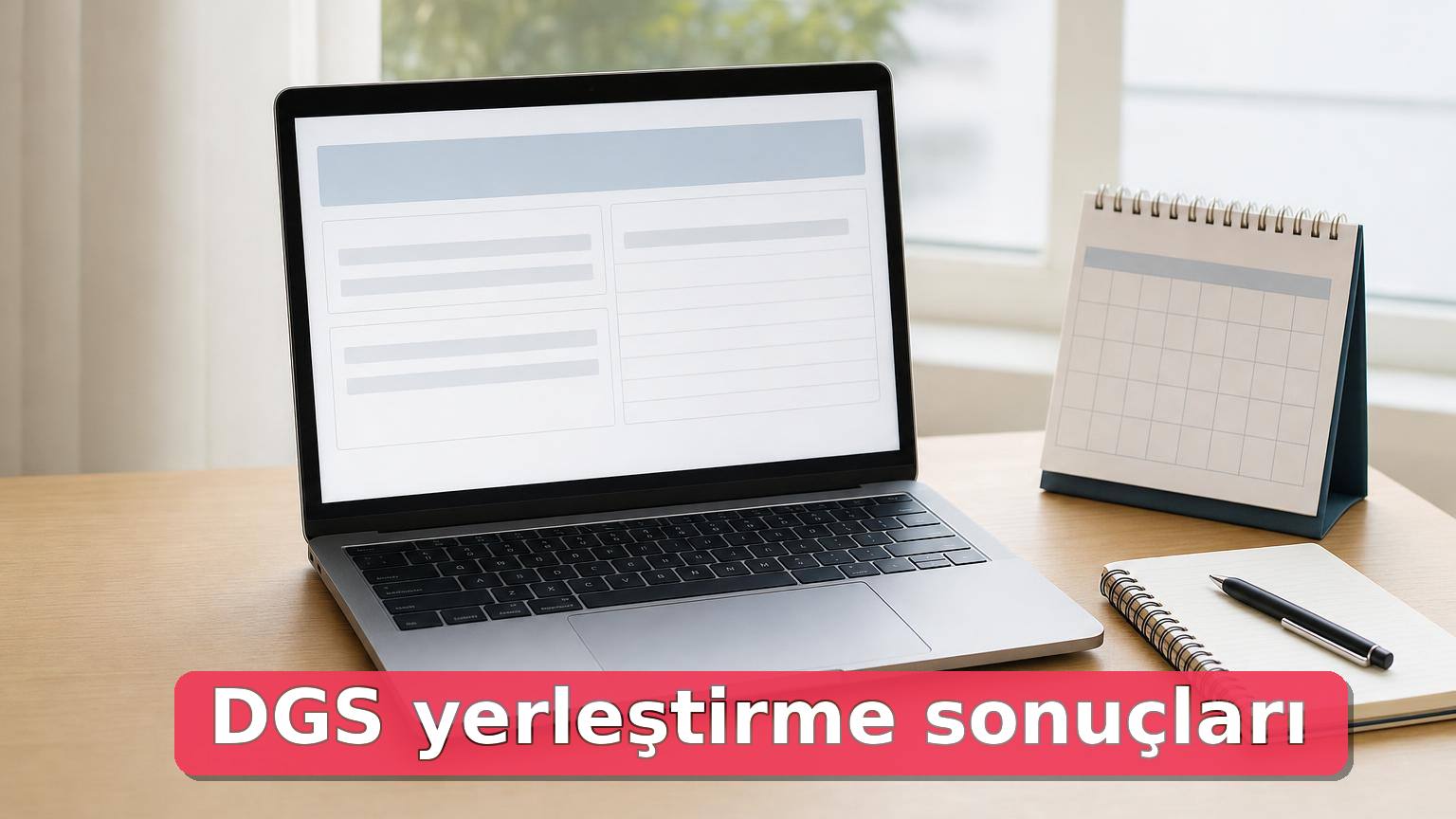 Kişisel veri içermeyen DGS yerleştirme sonucu sorgulama ekranı ve kayıt kontrolü için masa takvimi