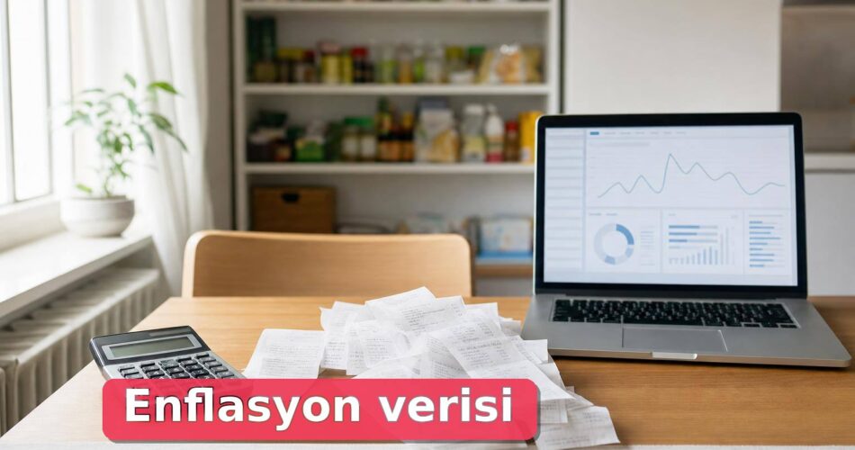 Ağustos 2026 Enflasyon Verisi Ne Anlama Geliyor? TÜFE Nasıl Okunur? 1 Market fişleri, hesap makinesi ve TÜFE grafiği bulunan mutfak masası