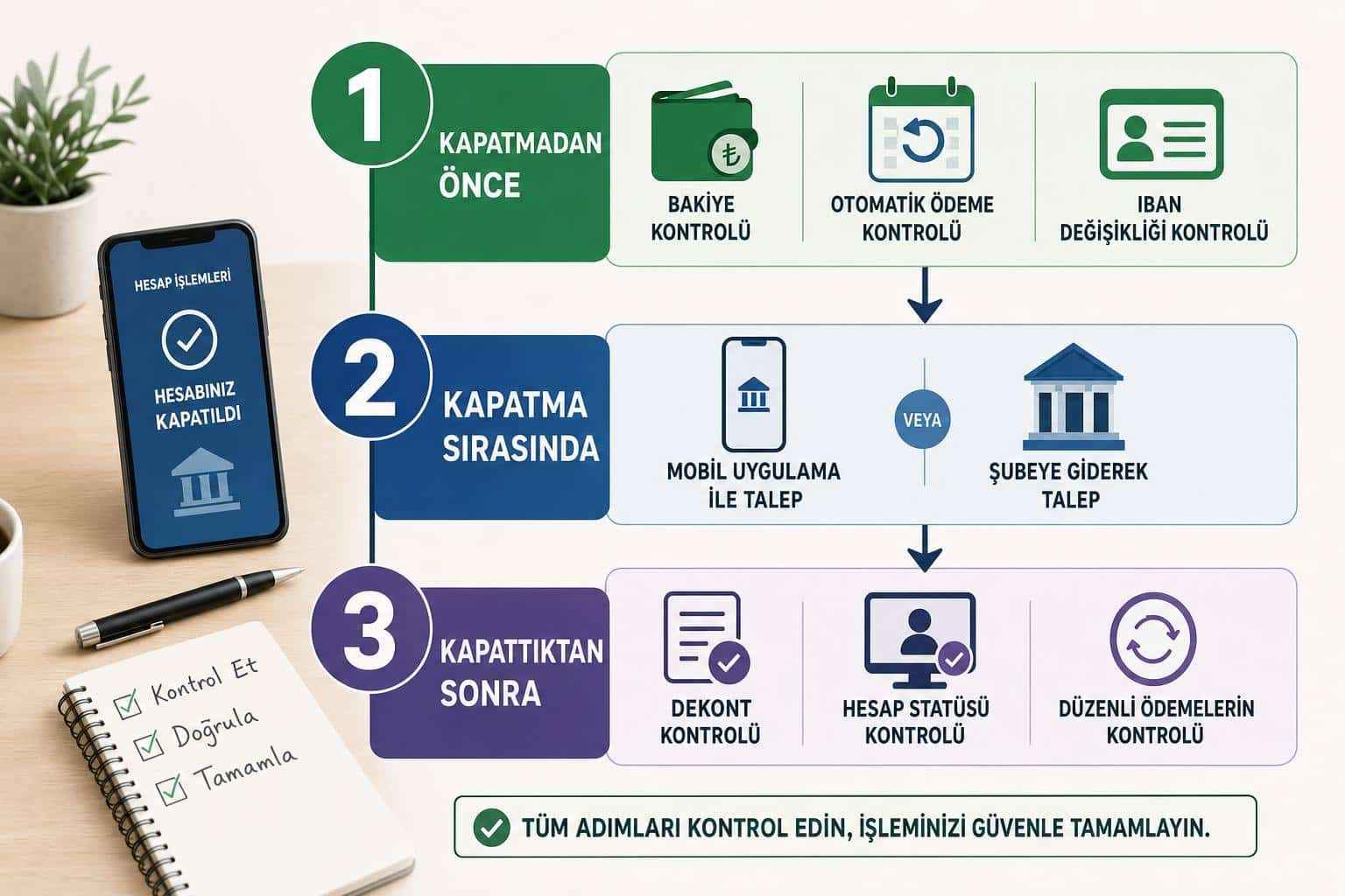 Banka Hesabı Kapatma Nasıl Yapılır? Mobil Uygulama, Şube, Bakiye ve Otomatik Ödeme Kontrolü 2 banka hesabı kapatma nasıl yapılır hakkında görsel özet