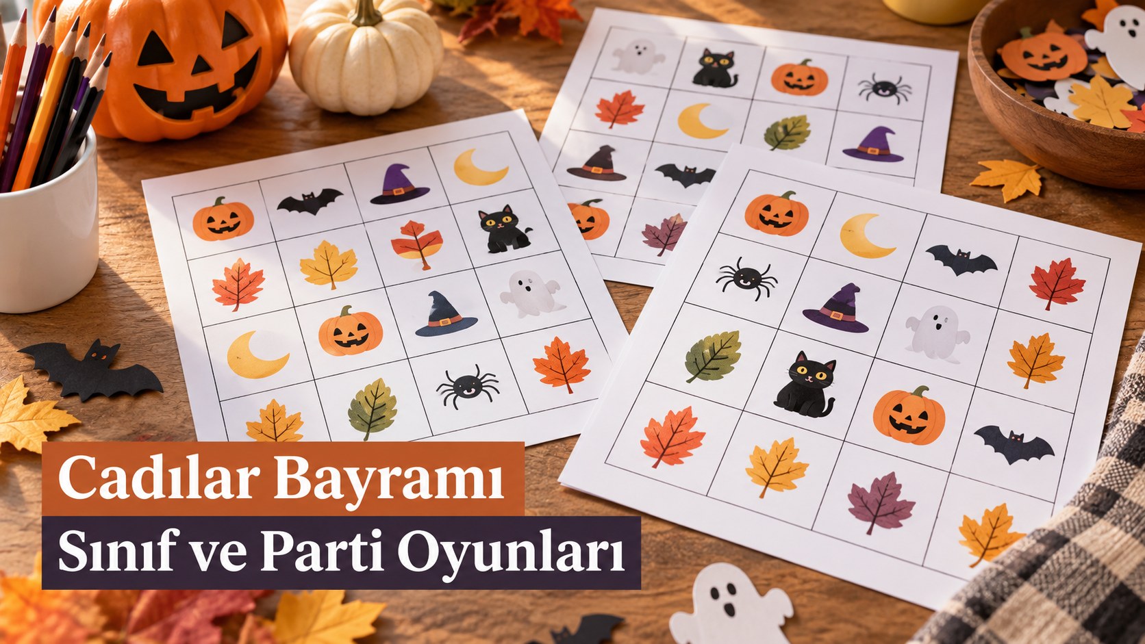 Cadılar Bayramı İçin Sınıf ve Parti Oyunları: Bingo ve Hazırlık Rehberi konulu temsili görsel