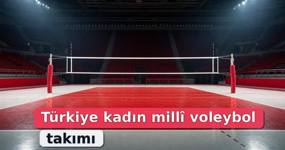 Filenin Sultanları Los Angeles 2028 Olimpiyatları’na Nasıl Katılma Hakkı Kazandı? 1 Kırmızı-beyaz detaylarla çevrili voleybol sahası ve Los Angeles 2028 hedefini simgeleyen stadyum ışıkları