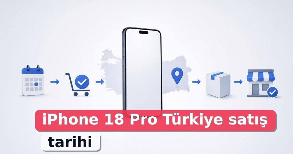 iPhone 18 Pro Türkiye’de Ne Zaman Satışa Çıkıyor? Özellikler ve Satın Alma Rehberi 1 İllüstratif akıllı telefon, Türkiye haritası ve iPhone 18 Pro satış-stok doğrulama göstergeleri