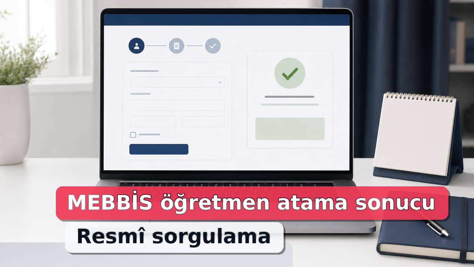 Dizüstü bilgisayarda kişisel veri içermeyen MEBBİS öğretmen atama sonucu sorgulama akışı