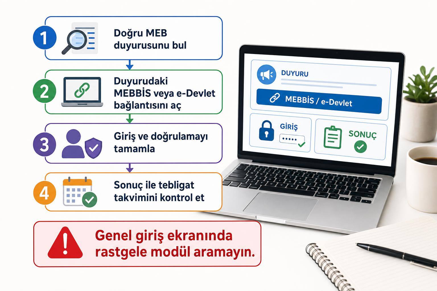 MEBBİS Öğretmen Atama Sonucu Nasıl Öğrenilir? 2026 Sonuç Sorgulama Adımları 2 öğretmen atama sonucu hakkında görsel özet