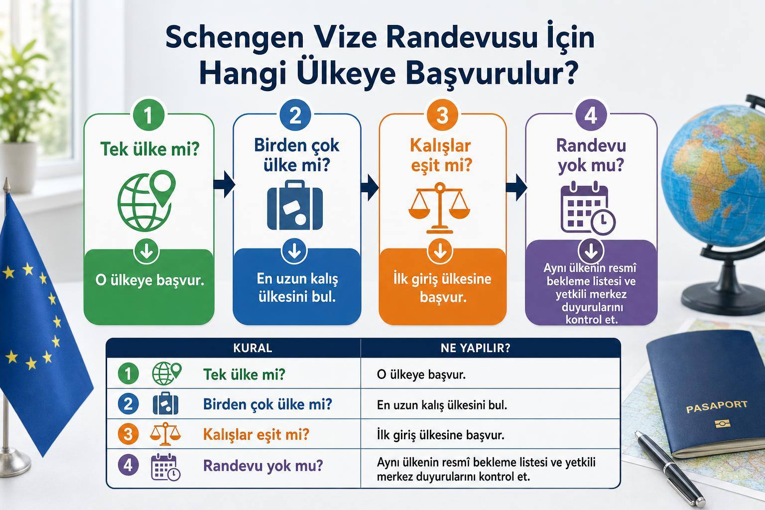 Schengen Vize Randevusu Nasıl Alınır? Doğru Ülke, Yetkili Başvuru Merkezi ve Randevu Bulma Rehberi 2 schengen vize randevusu hakkında görsel özet