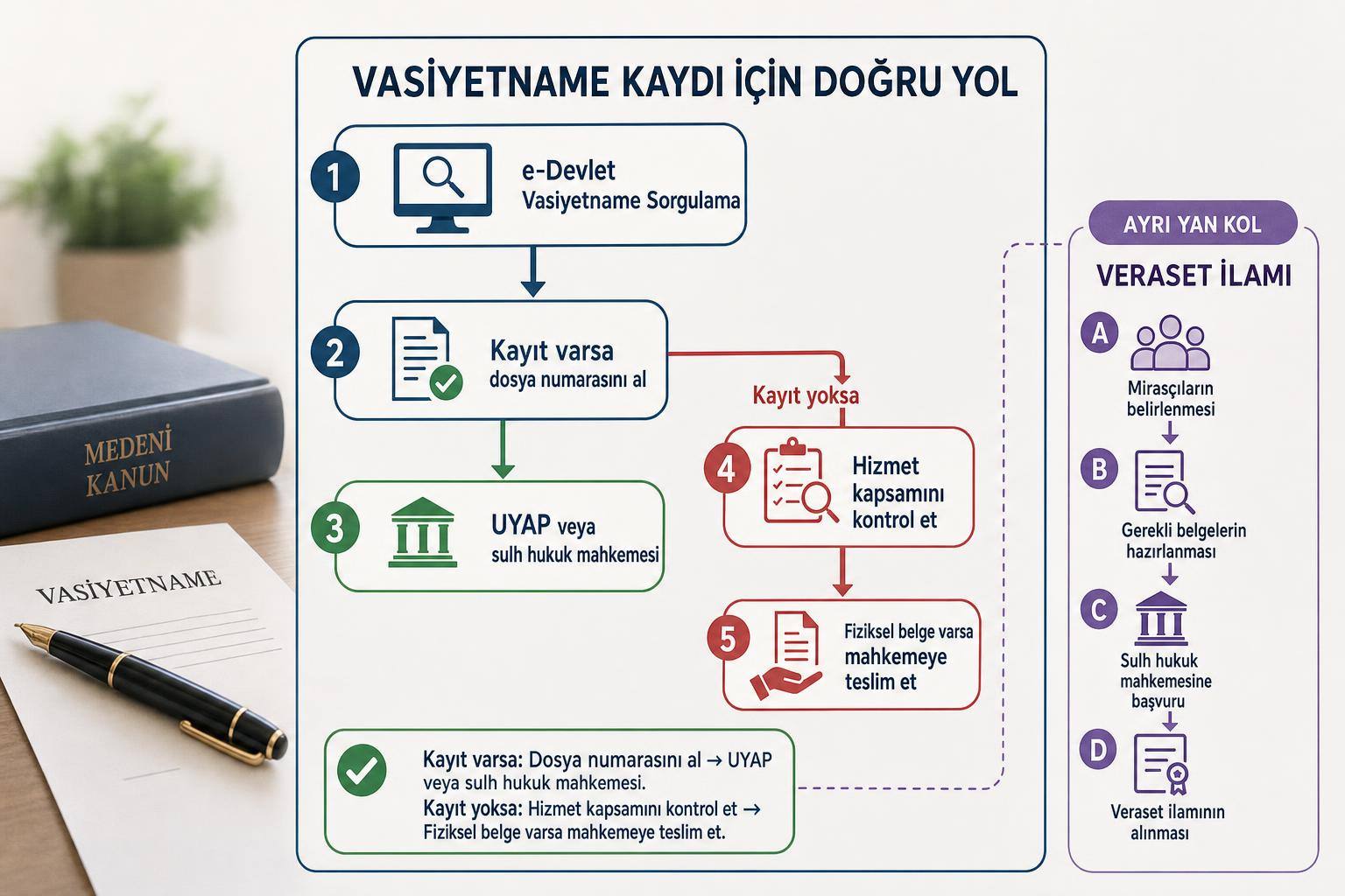 vasiyetname e-Devlet'ten nasıl sorgulanır hakkında görsel özet