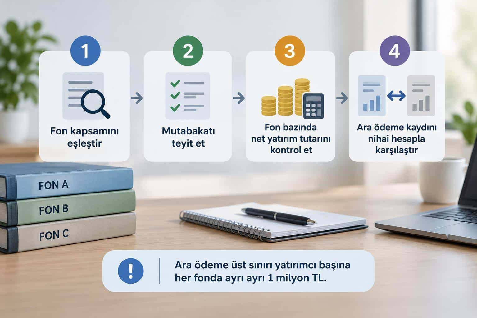 Fon kapsamından nihai hesaplaşmaya uzanan ara ödeme kontrol sırası