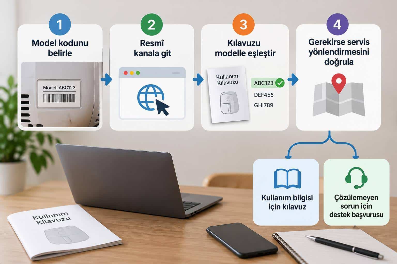 Vestel Ürün Desteği: Kullanım Kılavuzu ve Yetkili Servis İşlemleri 2 Vestel desteği için model belirleme, kılavuz eşleştirme ve servis doğrulama akışı